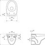 Toilet Hanging Wall Toilet Rose Star with Soft-Close Lid, Ceramic Image 2