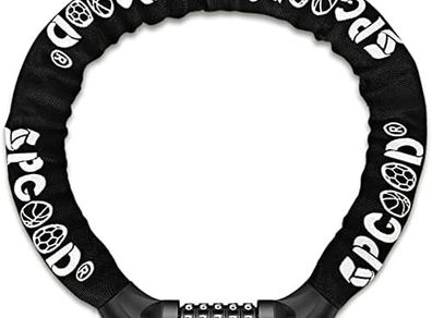 Bike Locks Heavy Duty/Bicycle Chain/Cycling Lock (14 Colors) 5-Digits Codes Resettable 100,000 Codes for Bike Cycle, Moto, Door, Gate Fence 830mm Length(Black)