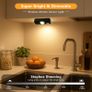 LED Motion Sensor Lights Indoor, Rechargeable Cupboard Lights with 3 Modes, Stick-On Dimmable Wireless USB Wardrobe Light for Drawer, Shelf, Stairs, Hallway, Under Cabinets, Warm White(4 Pack) [Energy Class A+] Image 4