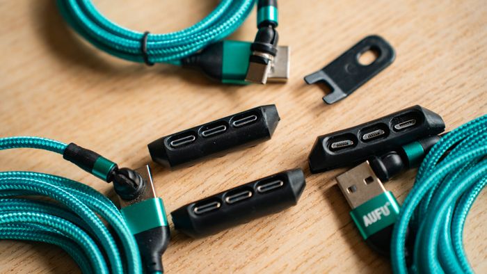 Magnetic Charging Cable Pack of 3 (1m + 2m + 2m) USB C and Micro USB tips 180 Rotatable