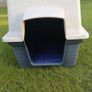 Plastic Dog or Cat Kennel/House with Navy Blue Cushion Image 3