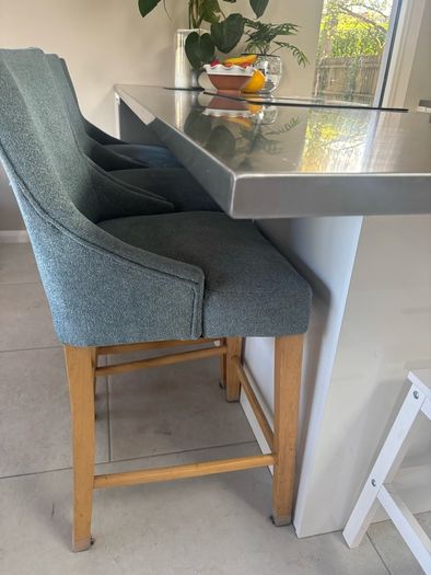 3 x upholstered bar stools chairs