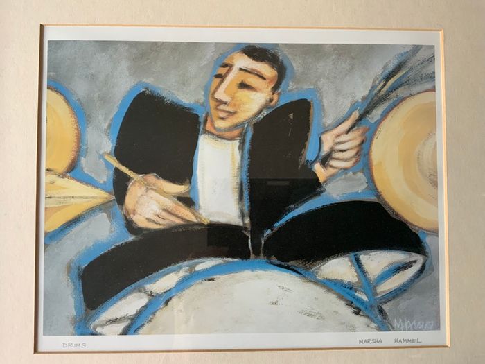 Drummer Art Print by Marsha Hammel Mounted and Framed