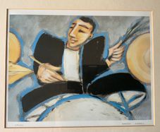 Drummer Art Print by Marsha Hammel Mounted and Framed
