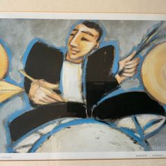 Drummer Art Print by Marsha Hammel Mounted and Framed