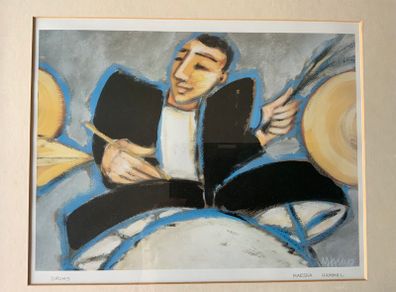 Drummer Art Print by Marsha Hammel Mounted and Framed