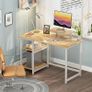 Office Desk with Monitor Stand,100cm Computer Desk with Reversible Storage Shelves,Study Desk for Home and Small Spaces,Oak Image 5