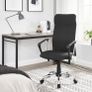 office chair, ergonomic desk chair, swivel chair, upholstered seat, fabric cover, height-adjustable and tiltable, loadable up to 120 kg, black Image 2