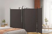 4-Panel Room Divider Brown 346x180 cm Fabric