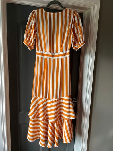 TOPSHOP striped yellow ochre maxi dress Size M/10