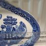Oval old willow blue serving platter Image 6