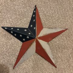 Rustic, Distressed Look Americana metal star wall decor