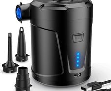 Electric Air Pump, 5200mAh Portable Air Pump with Fast Inflating/Deflating, Rechargeable Electric Pump with 3 Nozzles for Kids Paddling Pool, Swimming Pool, Airbed, Inflatable Boat (FREE SHIPPING)