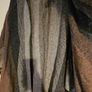 Avoca Ireland Brown Tweed Vintage Poncho Stripe Cape Pure Wool Neck Tie Image 4