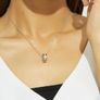 Stainless steel wheel crystal necklace Image 5