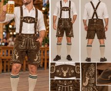 Halloween Oktoberfest Premium Genuine Leather Lederhosen EU 48 RRP210 FAST post