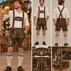 Halloween Oktoberfest Premium Genuine Leather Lederhosen EU 48 RRP210 FAST post