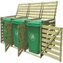 Triple Wheelie Bin Shed 240 L Impregnated Wood Image 4