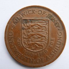 Jersey Penny 1/12 One Twelfth Of A Shilling 1960