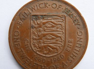 Jersey Penny 1/12 One Twelfth Of A Shilling 1960