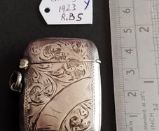 Antique 1923 Sterling Silver Vesta Case - Excellent "Snap" Mechanism