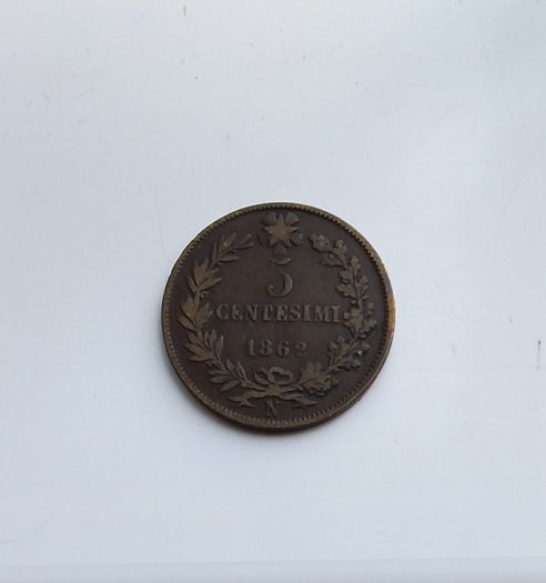 Italy 1862 - 5 Centesimi Coin