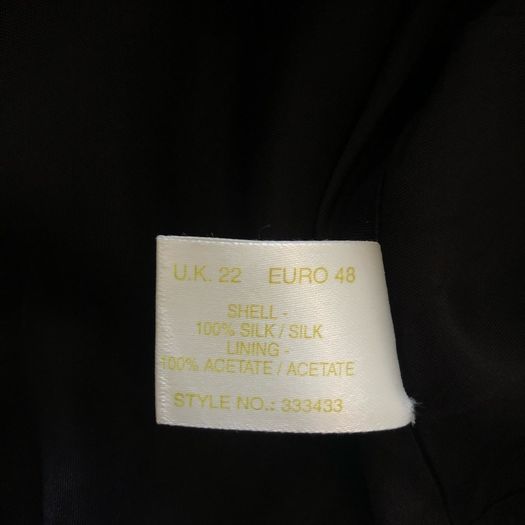 Ann Harvey short sleeve black silk blouse UK22