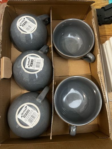 Genware rustic blue cappuccino mug x 5