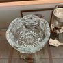 Vintage Pressed Cut Glass Footed Scalloped Starburst Sugar Candy Bowl England 1960s Image 10