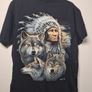 Vintage WILD t shirt American Indian and wolves print front and back Size medium Image 6