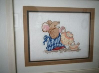 Embroidered picture "time for tea"