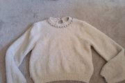 Zara Rhinestone Flower Jumper cream 10-11