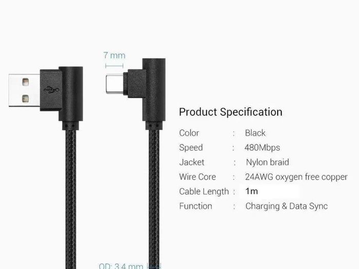 Type C USB-C Charger Cable For Galaxy S8 S9 Huawei P20 P10 OnePlus 5 4 LG G6 G5