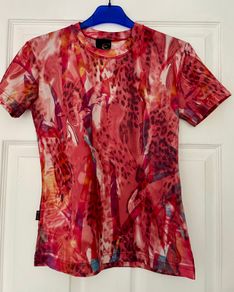 Just Cavalli Abstract Print Stretch Top - Size L - Designer Top