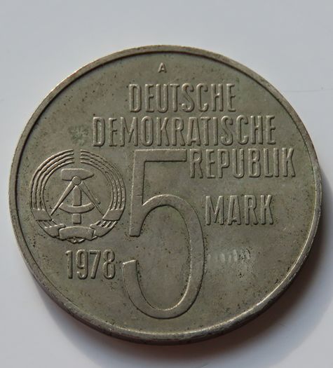 Anti-Apartheid East Germany 5 Mark 1978 DDR
