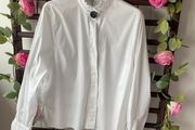 shirt Zara size large white blouse with grandfather frilled collar