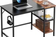 Office Desk, Computer Desk With Bookshelf PC Study Writing Desk for Home Working with Storage Shelves, Desks &amp; Workstations for Home Office Bedroom, 100x50x75cm