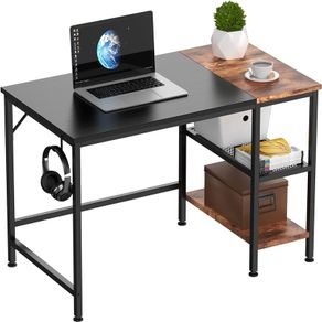 Office Desk, Computer Desk With Bookshelf PC Study Writing Desk for Home Working with Storage Shelves, Desks & Workstations for Home Office Bedroom, 100x50x75cm
