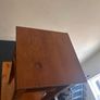 Tall Wooden Side Table / Hallway Stand with Wicker Basket Image 2