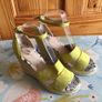 RIVER ISLAND Ladies suede mustard yellow high wedge sandals size 5 Image 2