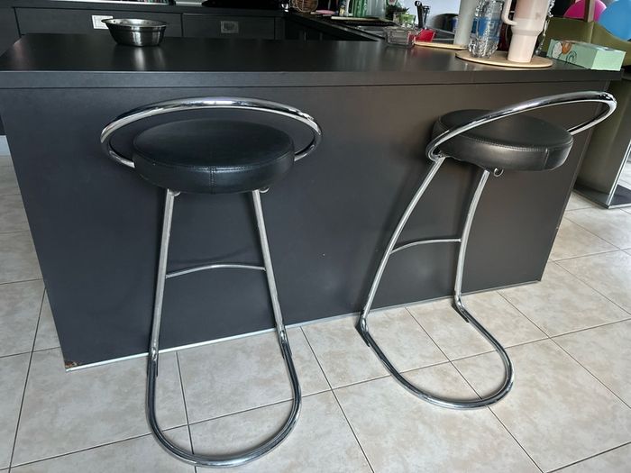 Chrome Bar Stools Pair
