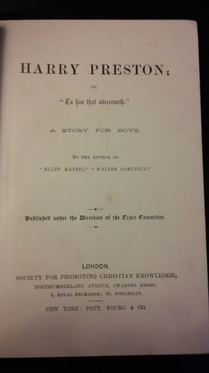 Harry Preston - A Story For Boys - Book From 19th Century