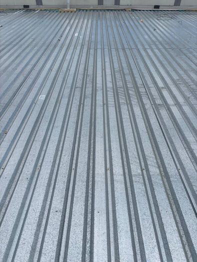 Galvanised metal roof decking