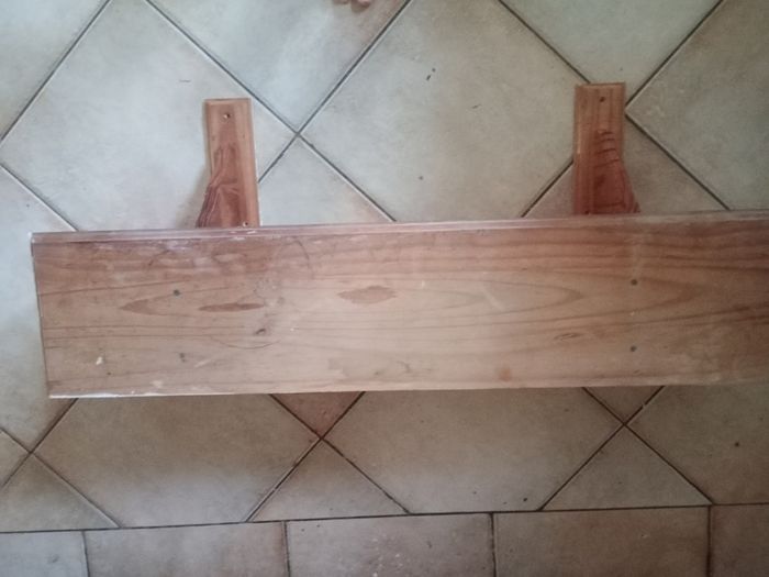 Wooden shelves