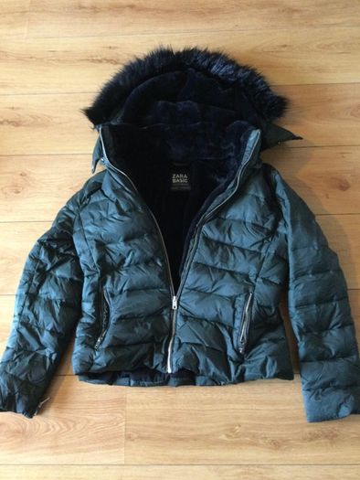 Ladies hooded Jacket with faux four collar ZARA Size XL