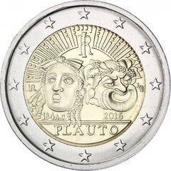 Italy 2 Euro Commemorative Coin 2016 - 2200th Anniversary of the Death of Plautus. Uncirculated.