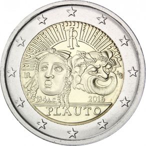 Italy 2 Euro Commemorative Coin 2016 - 2200th Anniversary of the Death of Plautus. Uncirculated.