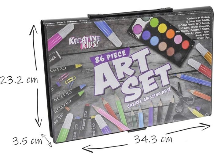 86 Piece Craft and Art Set - Kids Colouring Kit with Crayons and Watercolour Paint (FREE POSTAGE)