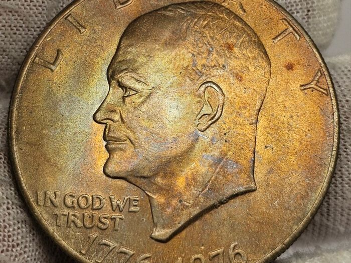 USA United States 1776-1976 Eisenhower 1 Ike Dollar Apollo 11 Moon  Landing Beautiful Natural Toning