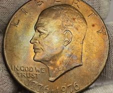 USA United States 1776-1976 Eisenhower 1 Ike Dollar Apollo 11 Moon  Landing Beautiful Natural Toning